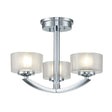 Meridian 3 Light Semi-flush Mount Polished Chrome - Comet Lighting