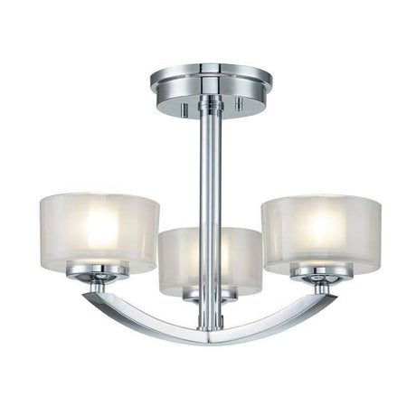 Meridian 3 Light Semi-flush Mount Polished Chrome - Comet Lighting