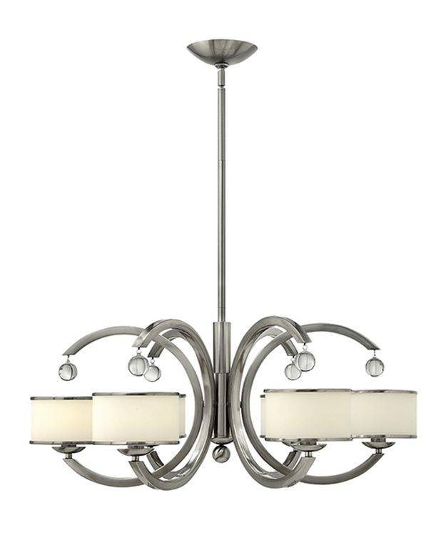 Monaco 6Lt Chandelier Finish: Brushed Nickel - Comet Lighting