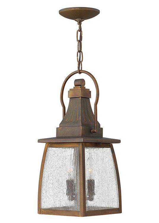 Montauk Outdoor 2Lt Chain Lantern Brass - Comet Lighting