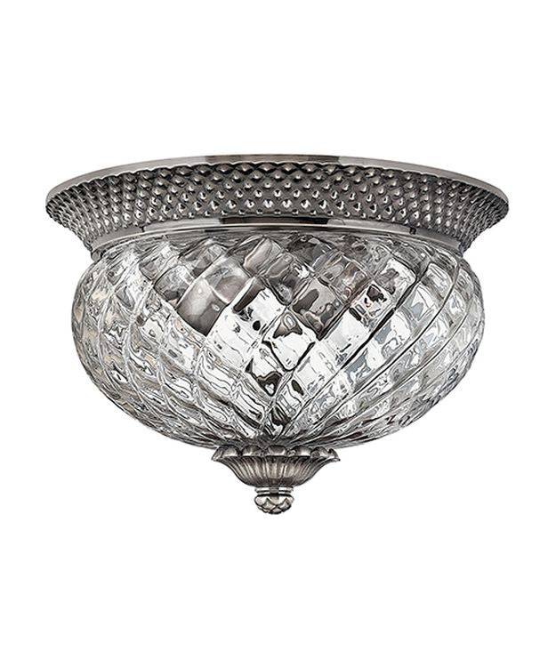 Plantation 2-Light Small Flush Polished Antique Nickel - Comet Lighting