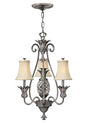 Plantation 3-Light Chandelier Polished Antique Nickel - Comet Lighting