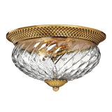 Plantation 3 Light Flush Mount Burnished Brass - Comet Lighting