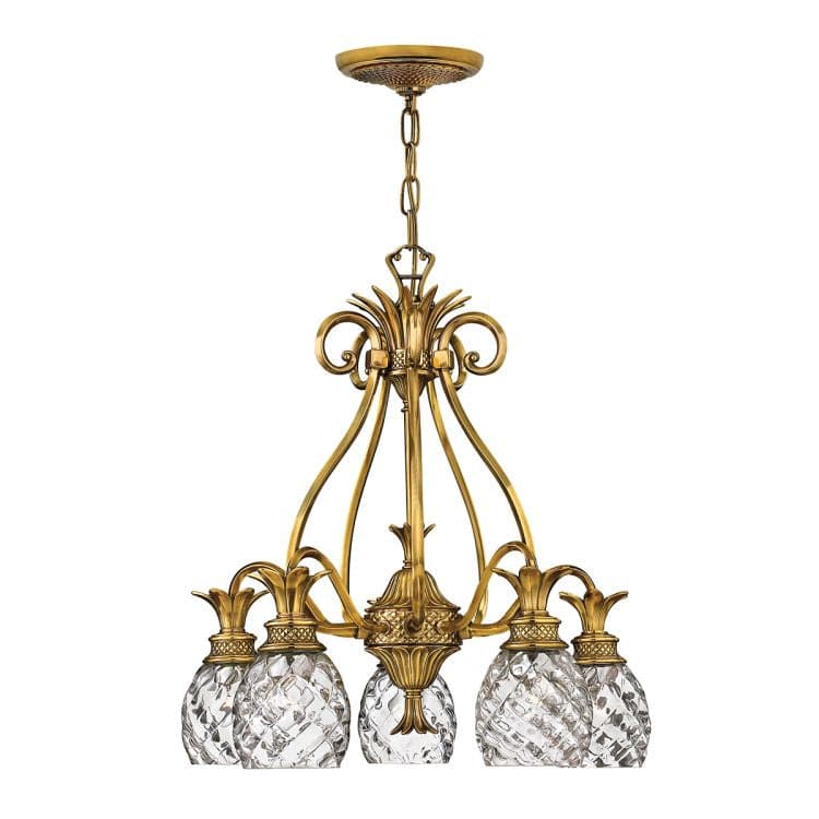 Plantation 5 Light Chandelier Burnished Brass - Comet Lighting