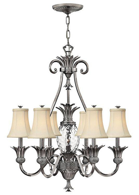 Plantation 7Lt Chandelier Polished Antique Nickel - Comet Lighting