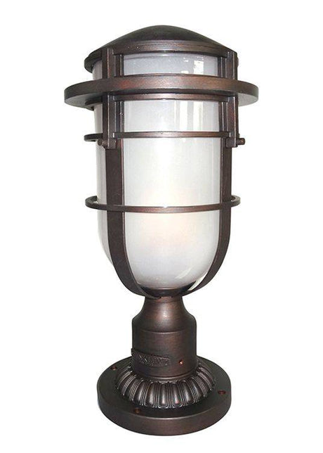 Reef Outdoor 1-Light Pedestal Lantern Victorian Bronze - Comet Lighting