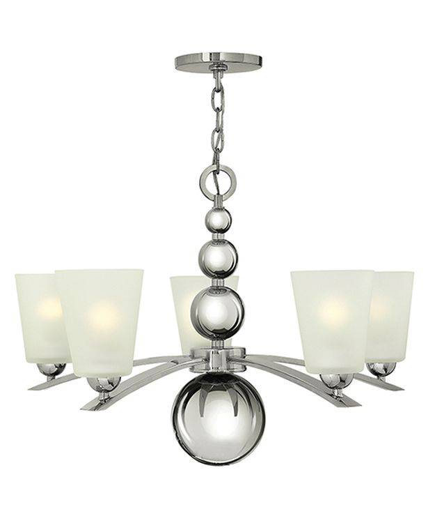 Zelda 5-Light Chandelier Polished Nickel - Comet Lighting