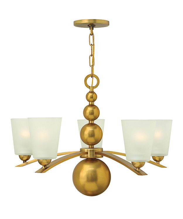 Zelda 5-Light Chandelier Vintage Brass - Comet Lighting