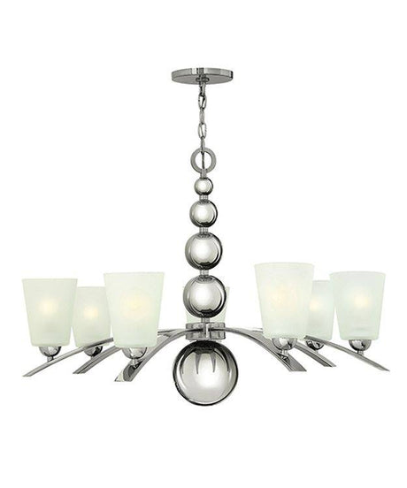 Zelda 7Lt Chandelier Polished Nickel - Comet Lighting