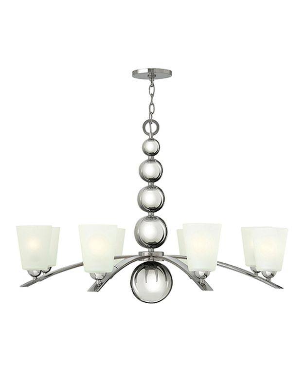 Zelda 8-Light Chandelier Polished Nickel - Comet Lighting