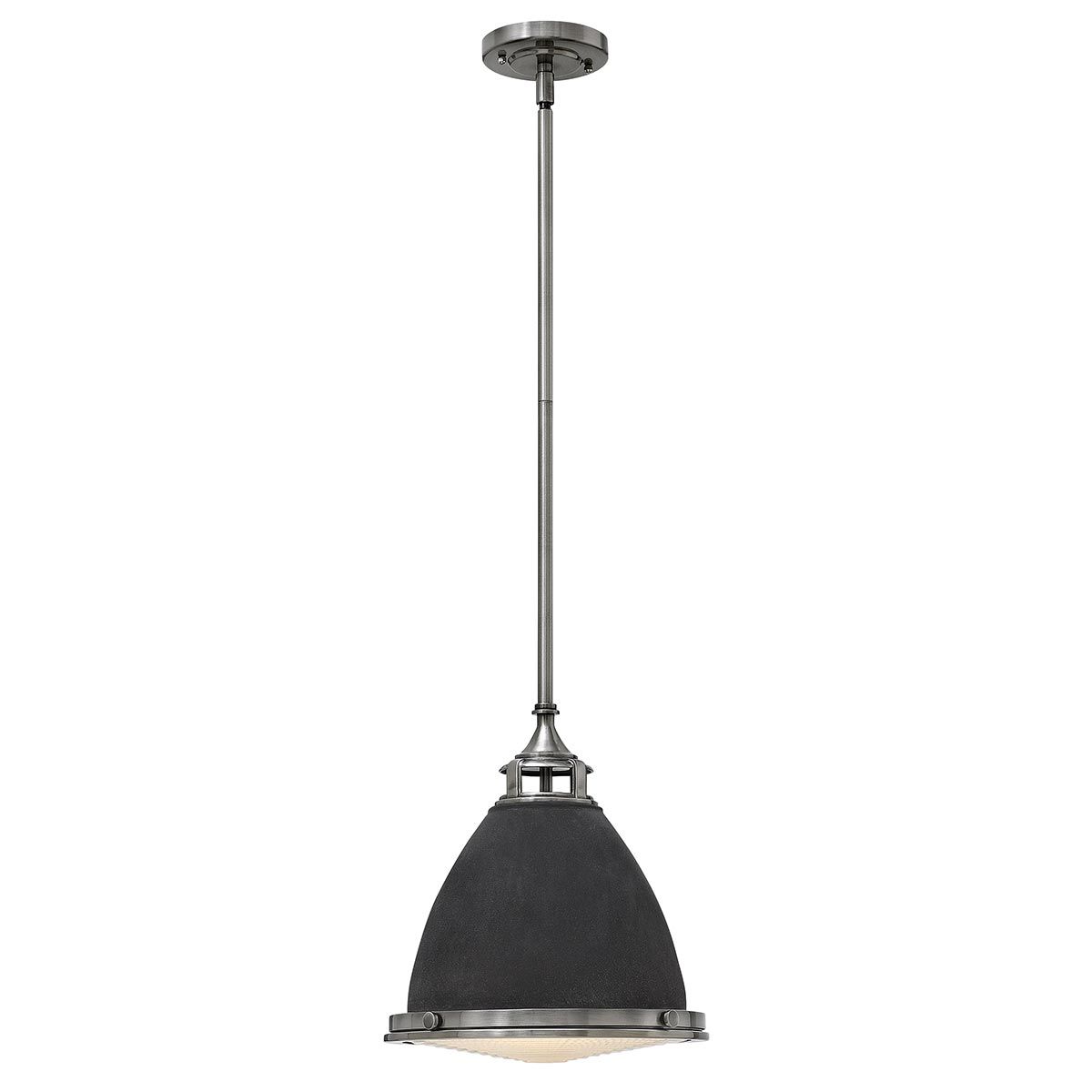 Amelia 1 Light Medium Pendant - Aged Zinc