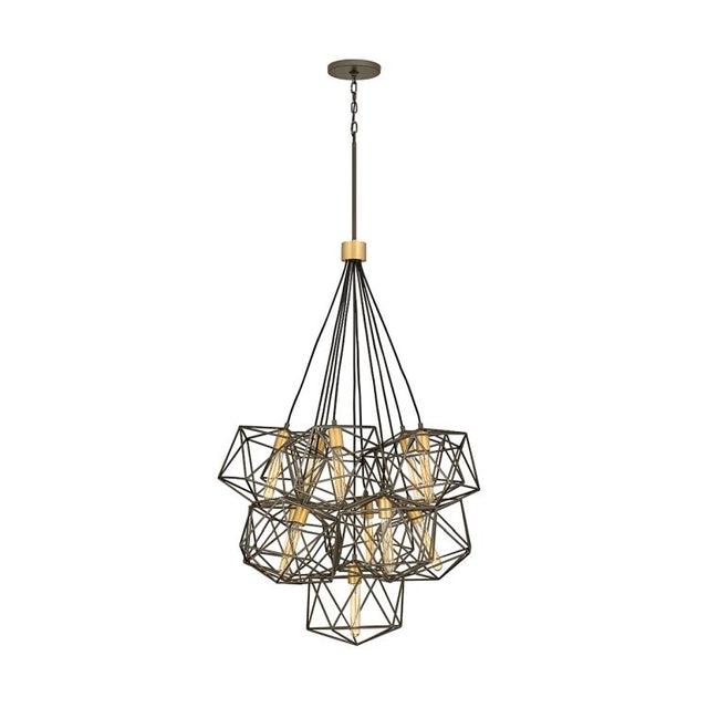 Astrid1 1 Light Pendant Cluster Metallic Matte Bronze with Deluxe Gold Accents