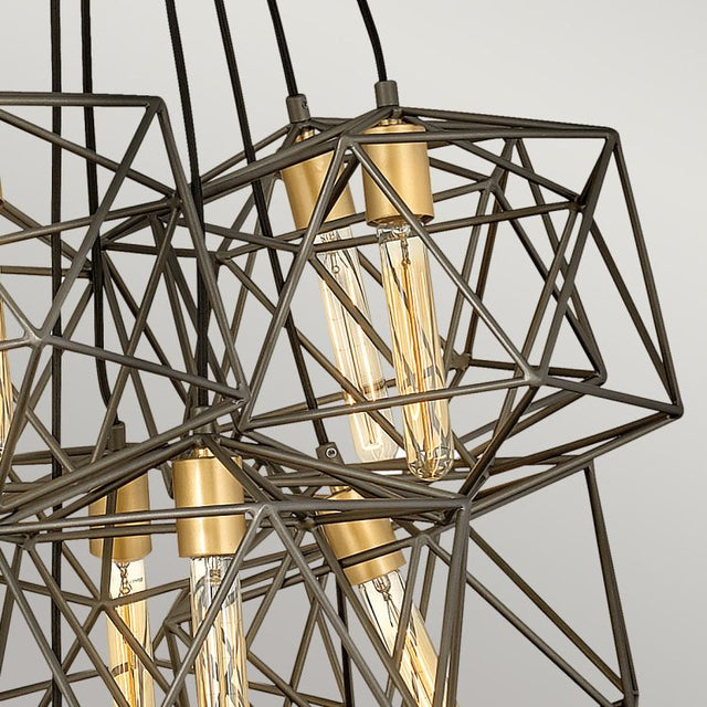Astrid1 1 Light Pendant Cluster Metallic Matte Bronze with Deluxe Gold Accents
