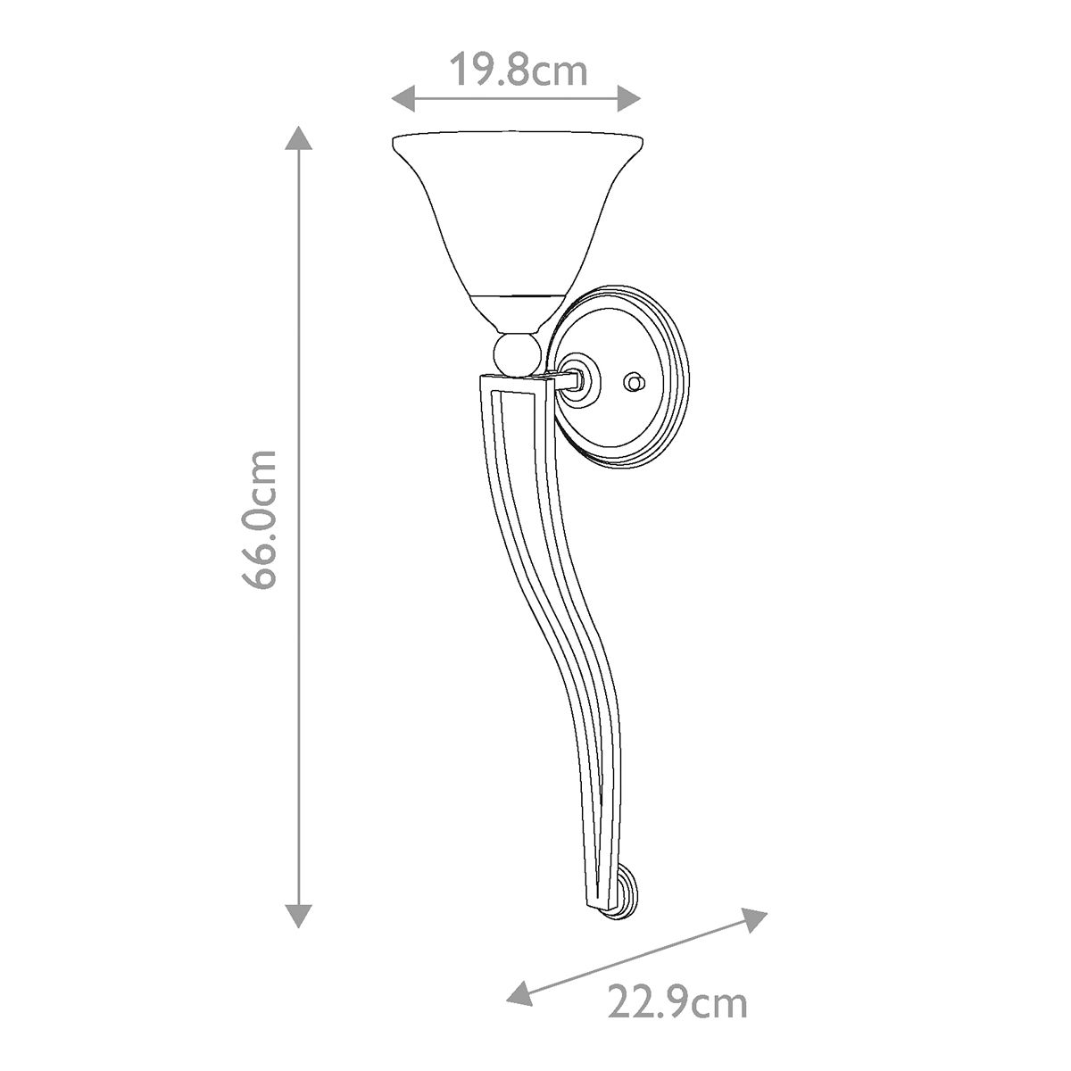 Bolla 1 Light Wall Torchiere