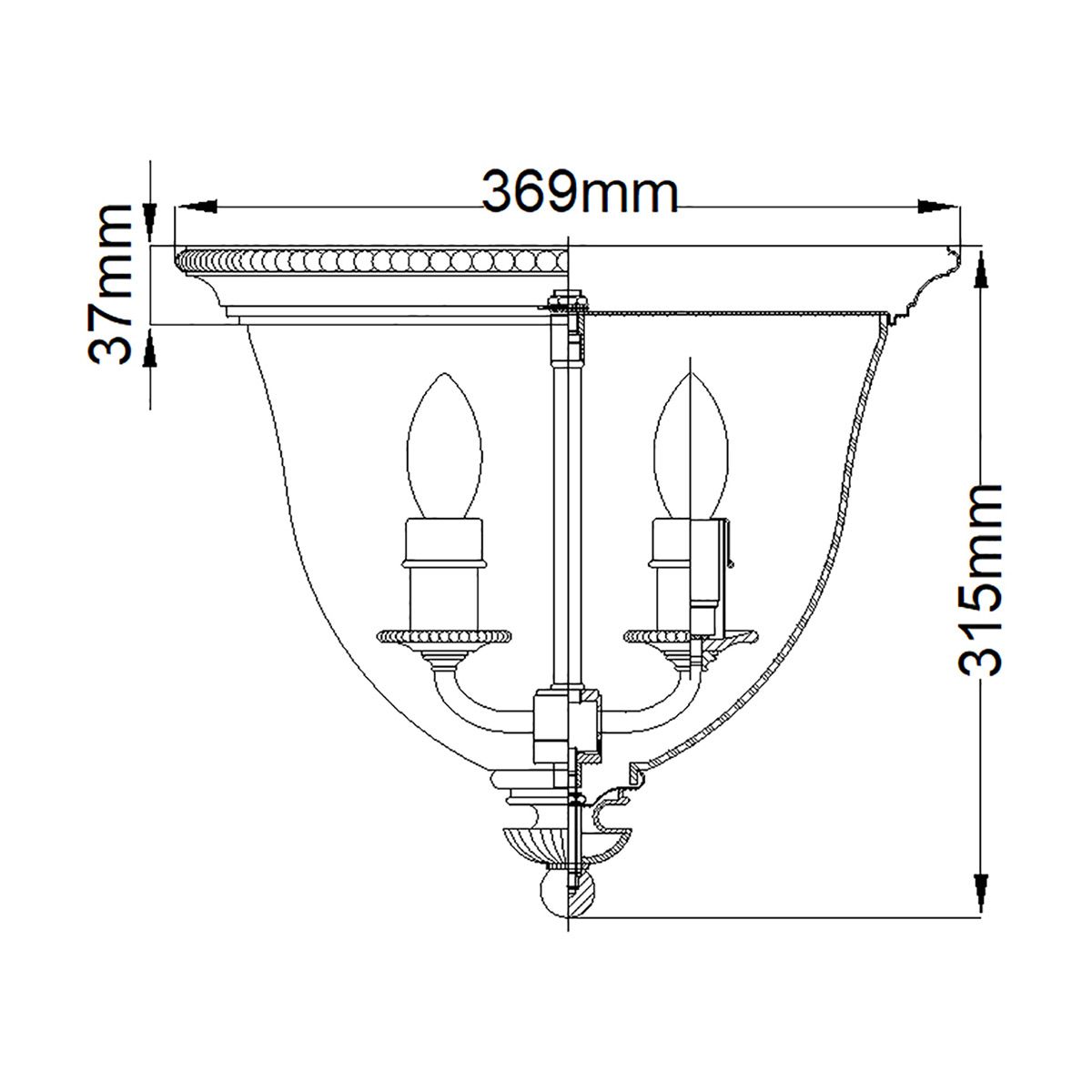 Cambridge 3 Light Flush Mount