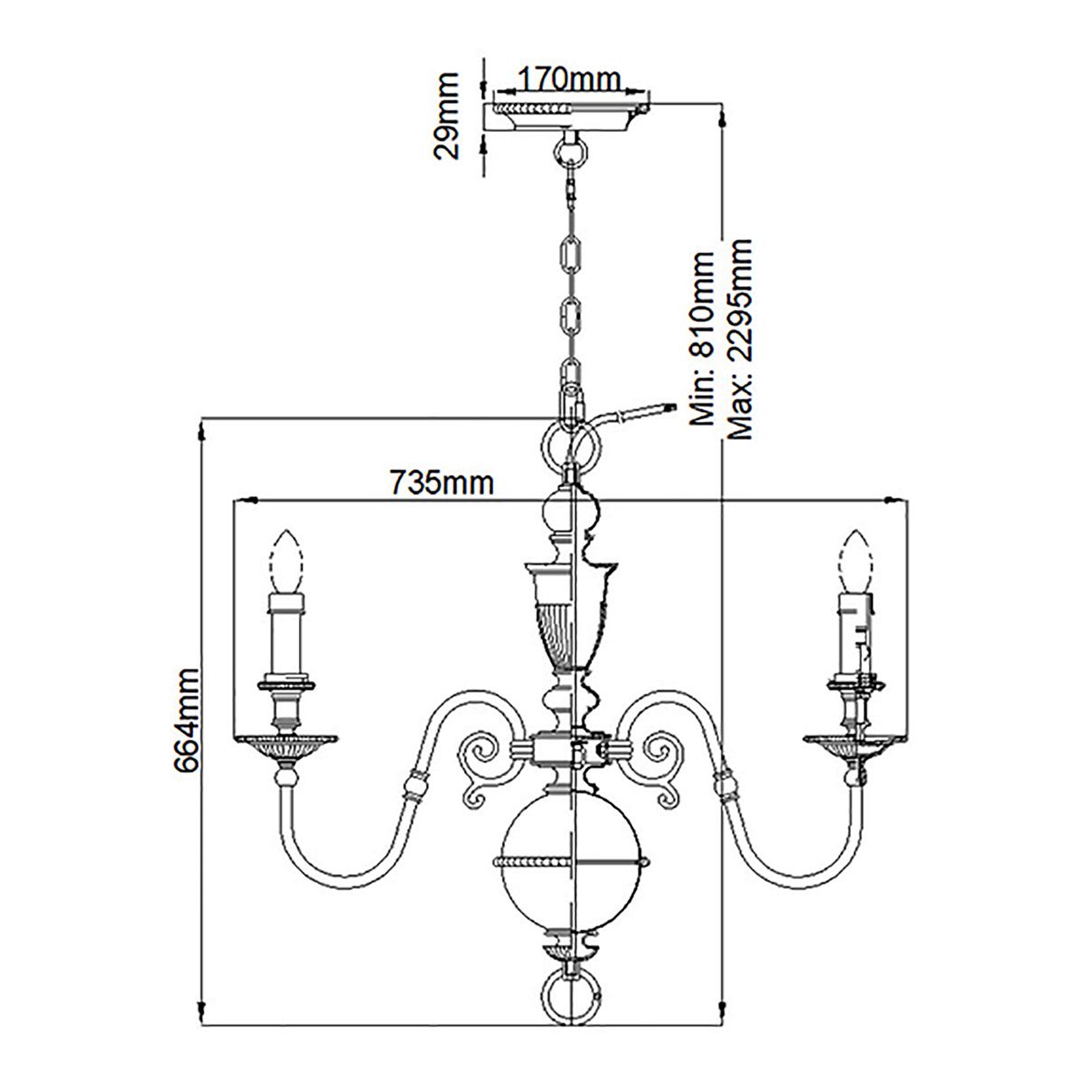 Cambridge 6 Light Chandelier