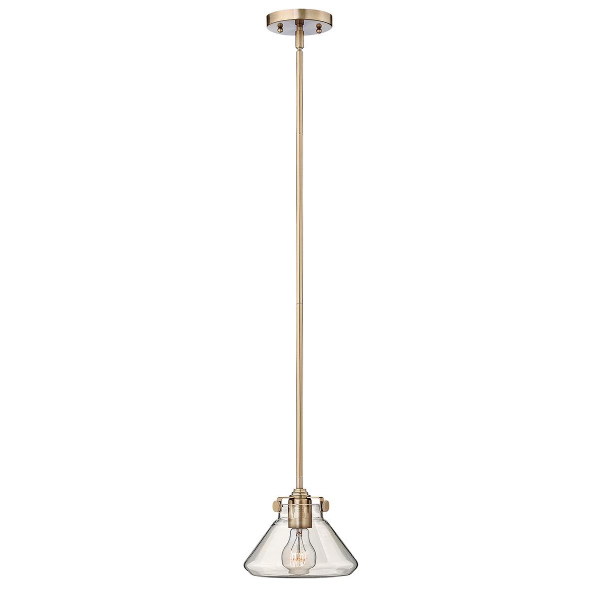 Congress 1 Light Clear Glass Pendant - Brushed Caramel