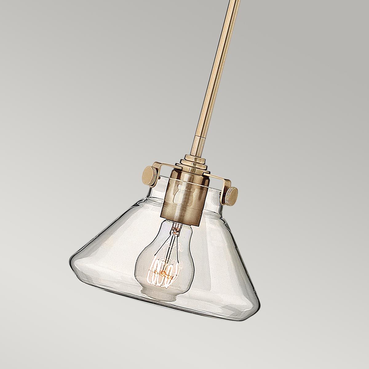 Congress 1 Light Clear Glass Pendant - Brushed Caramel