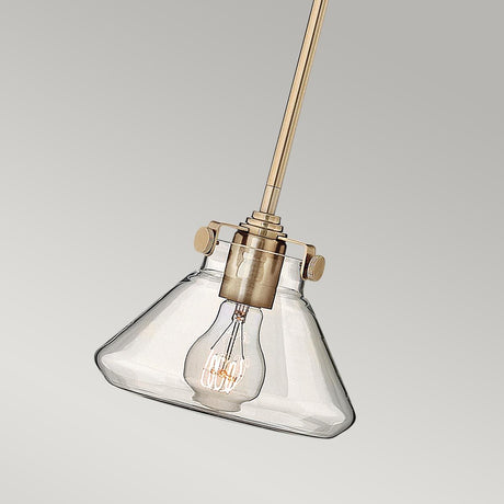 Congress 1 Light Clear Glass Pendant - Brushed Caramel