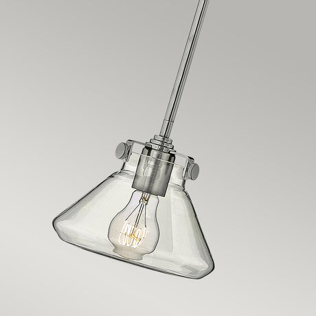 Congress 1 Light Clear Glass Pendant - Chrome