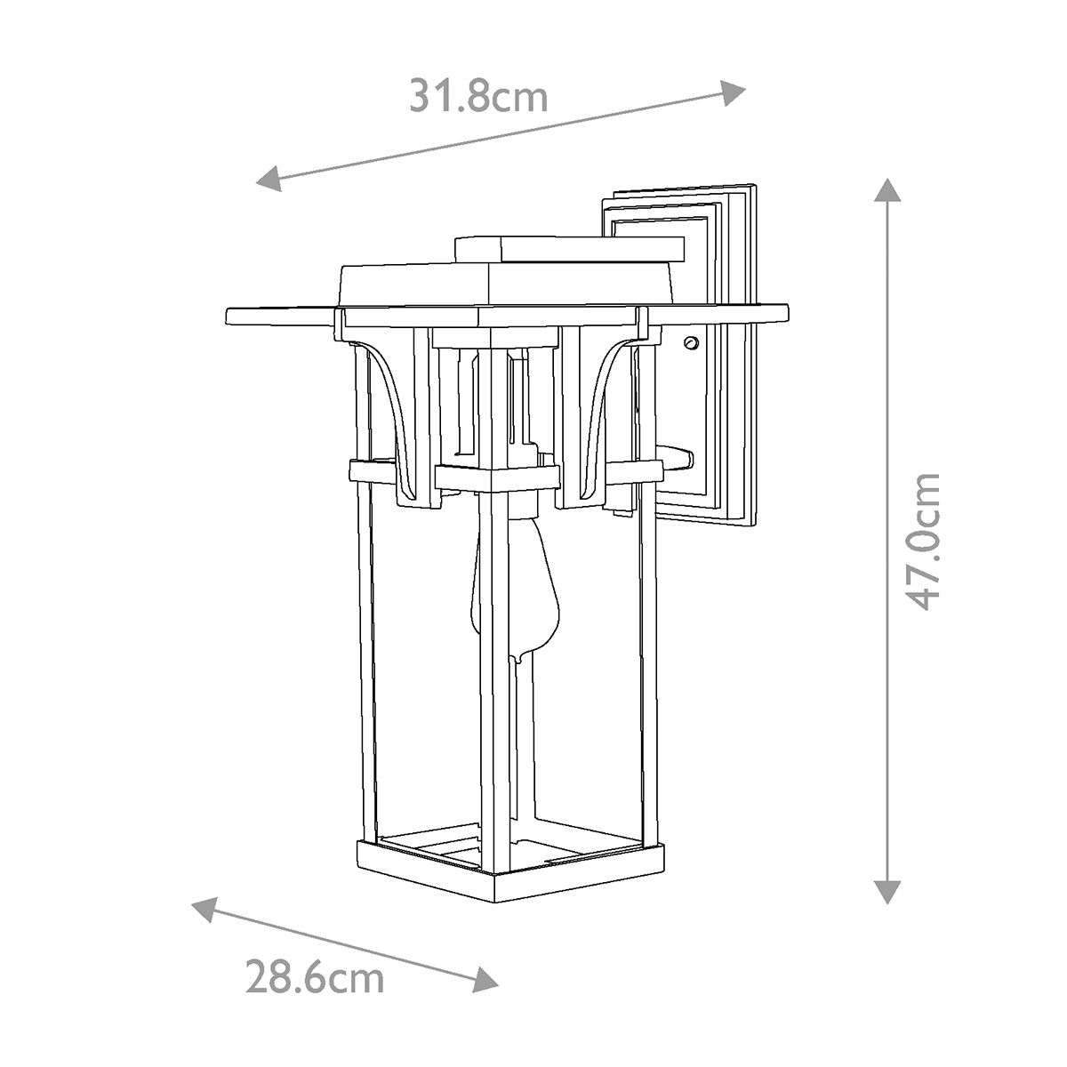 Manhattan 1 Light Large Wall Lantern - Comet Lighting