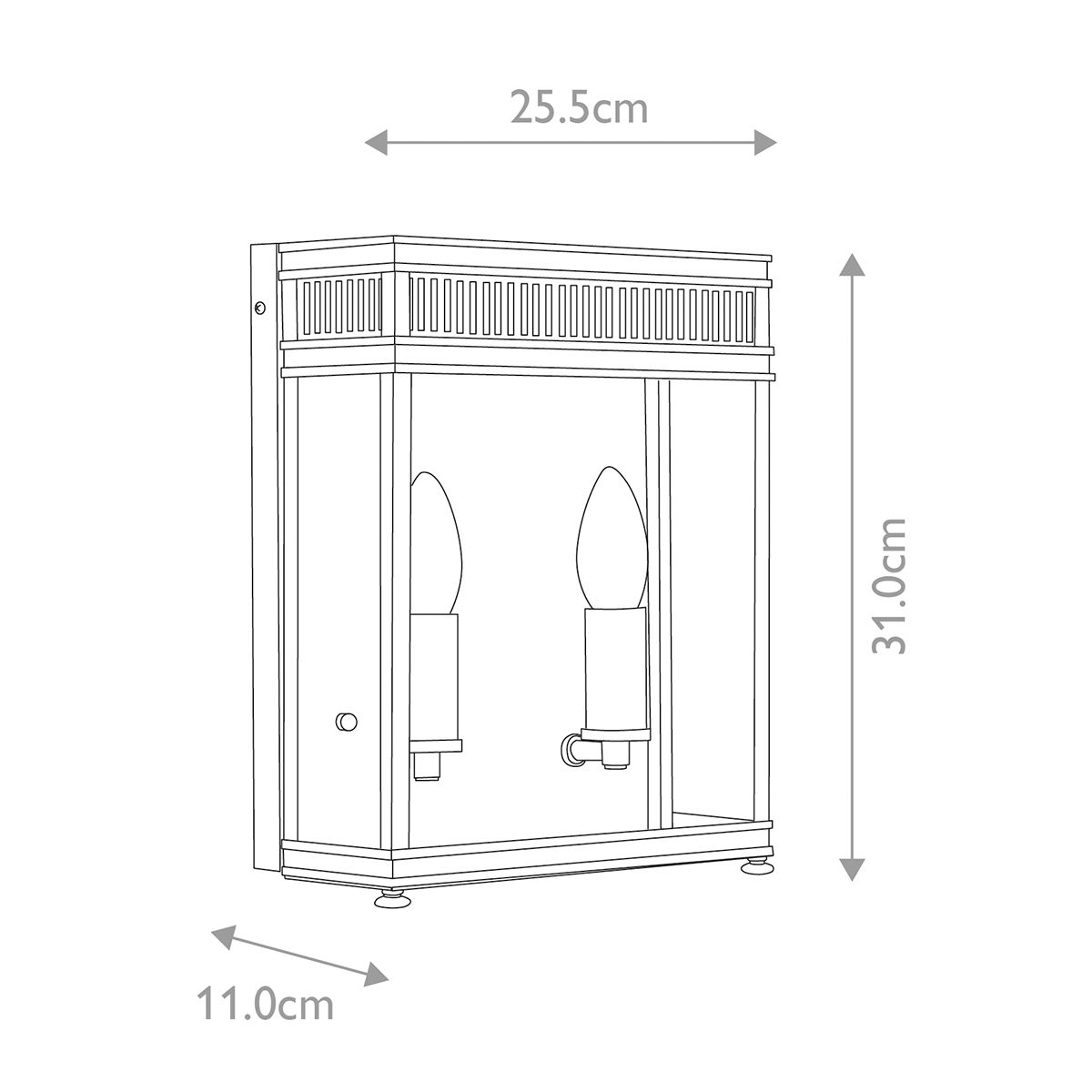 Holborn Outdoor Half Lantern Medium Polished Chrome - Comet Lighting