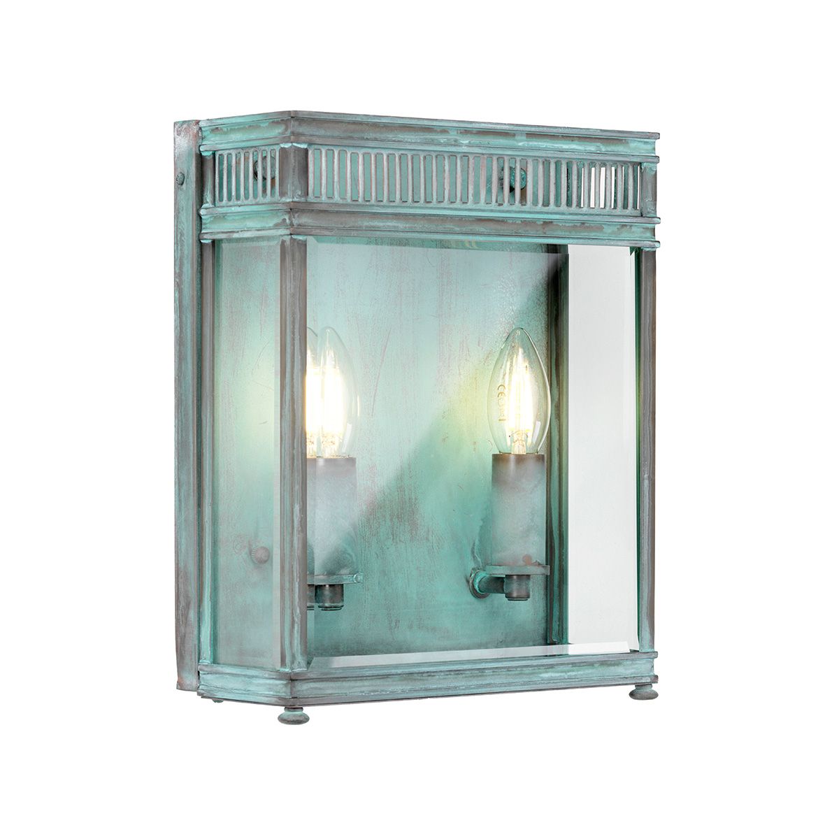 Holborn 2 Light Medium Half Lantern Verdigris