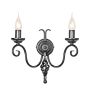 Harlech 2 Light Wall Light - Black