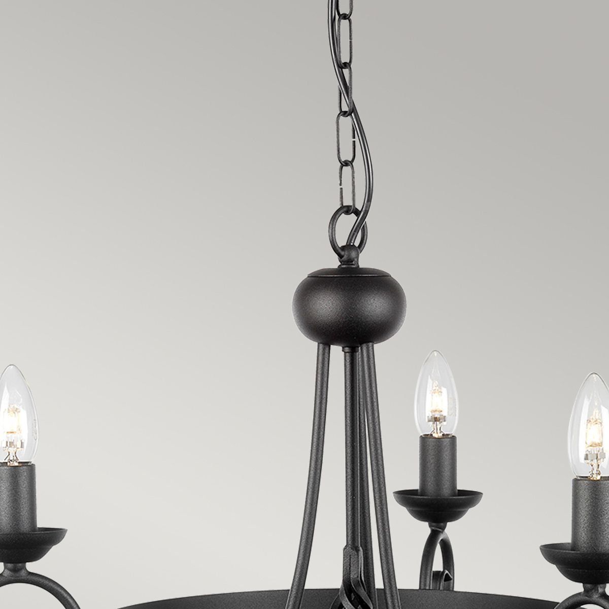 Harlech 3 Light Chandelier - Black - Comet Lighting