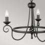 Harlech 3 Light Chandelier - Black