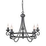 Harlech 5-Light Chandelier Black - Comet Lighting