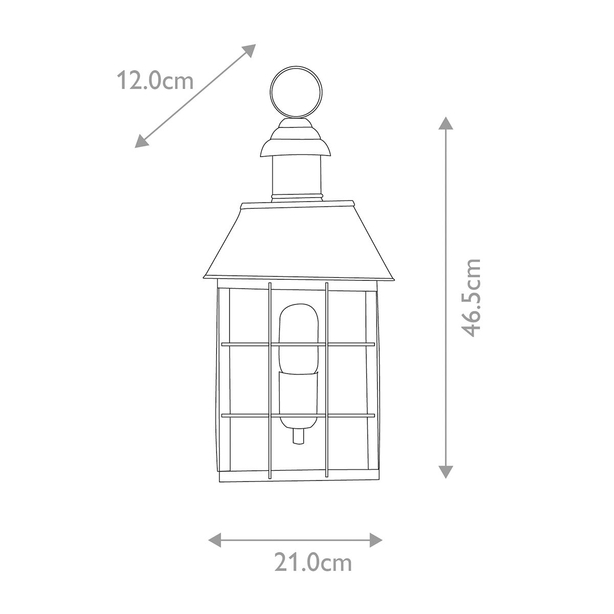 Hyde Park Outdoor Wall Lantern Brass - Comet Lighting
