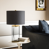 Quintiesse Reno Table Lamp - Smoke - Aged Brass - Comet Lighting