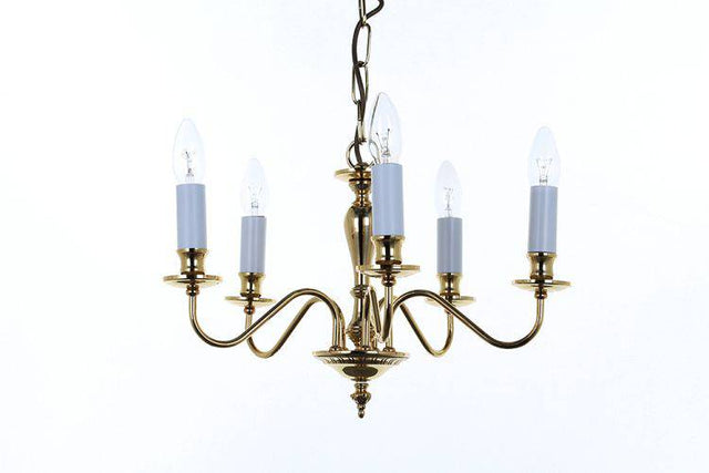 BROOKLANDS Georgian 5lt Ceiling Light Polished Brass - Comet Lighting