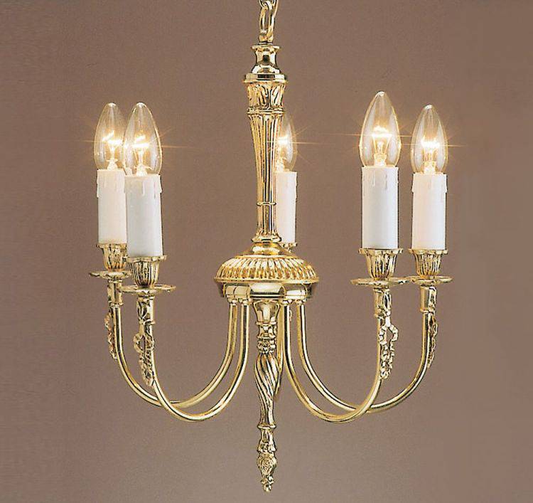 BROOKLANDS Richmond 5lt Ceiling Light A w/ Crystals Polished Brass - Comet Lighting