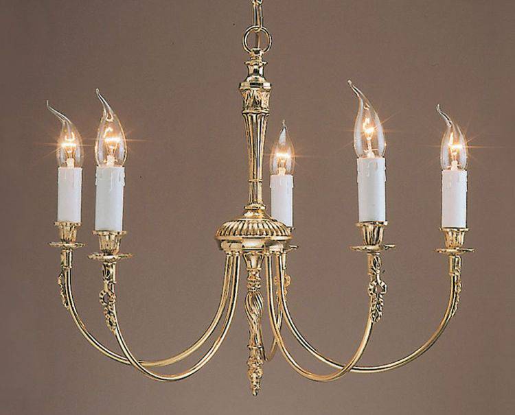 BROOKLANDS Richmond 5lt Ceiling Light w/ Crystals Polished Brass - Comet Lighting