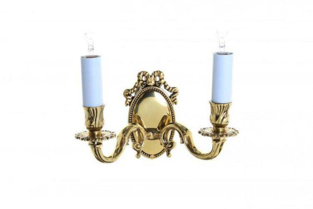 BROOKLANDS Sandringham 2lt Wall Light Polished Brass - Comet Lighting