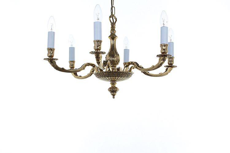 BROOKLANDS Sandringham 6lt Ceiling Light Polished Brass - Comet Lighting