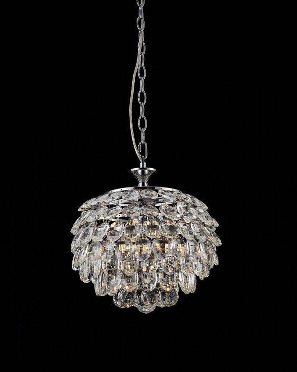 CRYSTAL Adaliz 3lt Ceiling Light Chrome - Comet Lighting