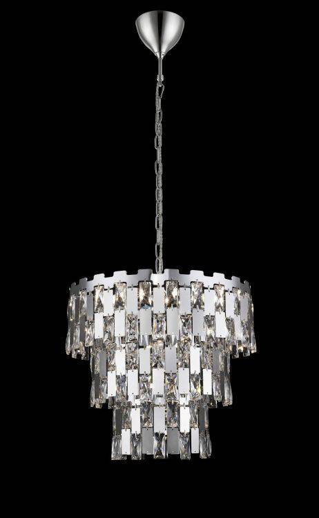 CRYSTAL Alma 9lt Ceiling Light Chrome - Comet Lighting