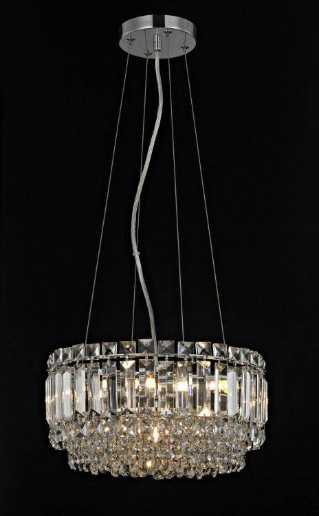 CRYSTAL Alvery 5lt Round Ceiling Light Chrome - Comet Lighting