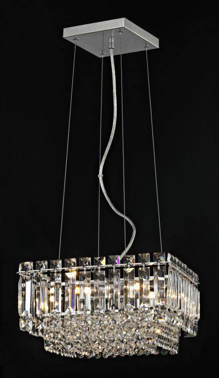 CRYSTAL Alvery 5lt Square Ceiling Light Chrome - Comet Lighting