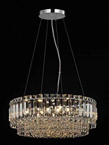 CRYSTAL Alvery 9lt Round Ceiling Light Chrome - Comet Lighting