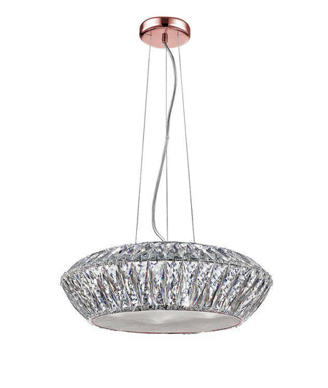 CRYSTAL Armel 7lt Pendant Ceiling Light Rosy Gold - Comet Lighting