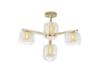 CRYSTAL Avignon 4lt Ceiling Light Gold - Comet Lighting