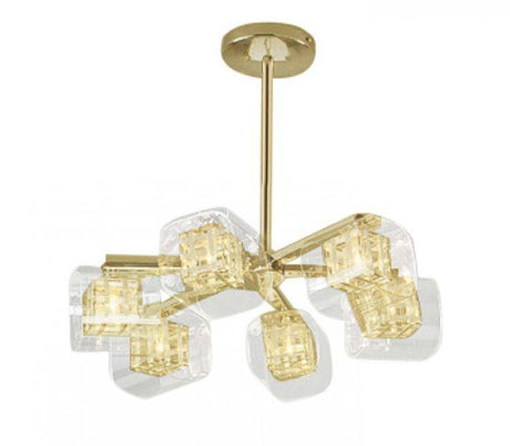 CRYSTAL Avignon 6lt Ceiling Light Gold - Comet Lighting