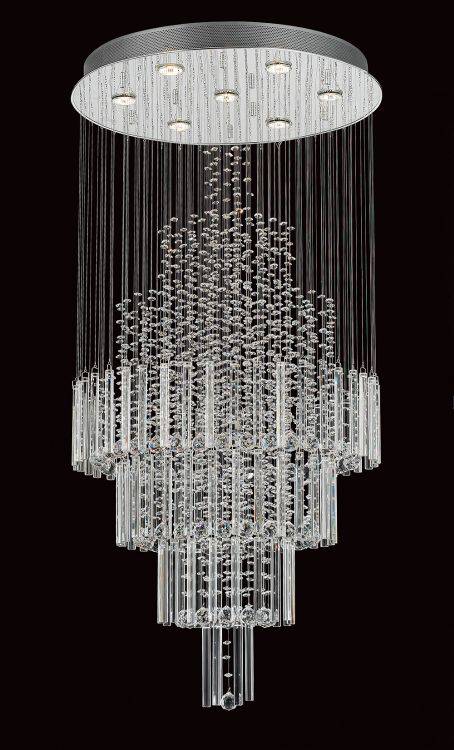 CRYSTAL Barcelona 7lt Ceiling Light Chrome - Comet Lighting