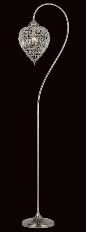 CRYSTAL Bombay Floor Lamp Satin Nickel - Comet Lighting