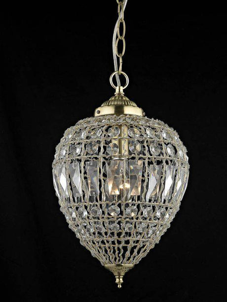 CRYSTAL Bombay Large Ceiling Light Satin Brass - Comet Lighting