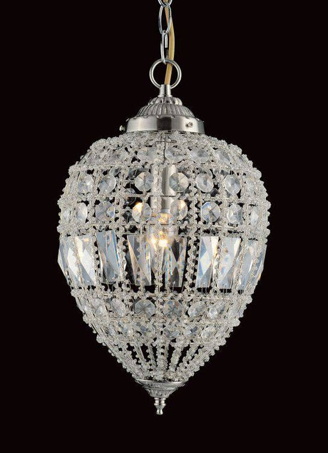 CRYSTAL Bombay Large Ceiling Light Satin Nickel - Comet Lighting